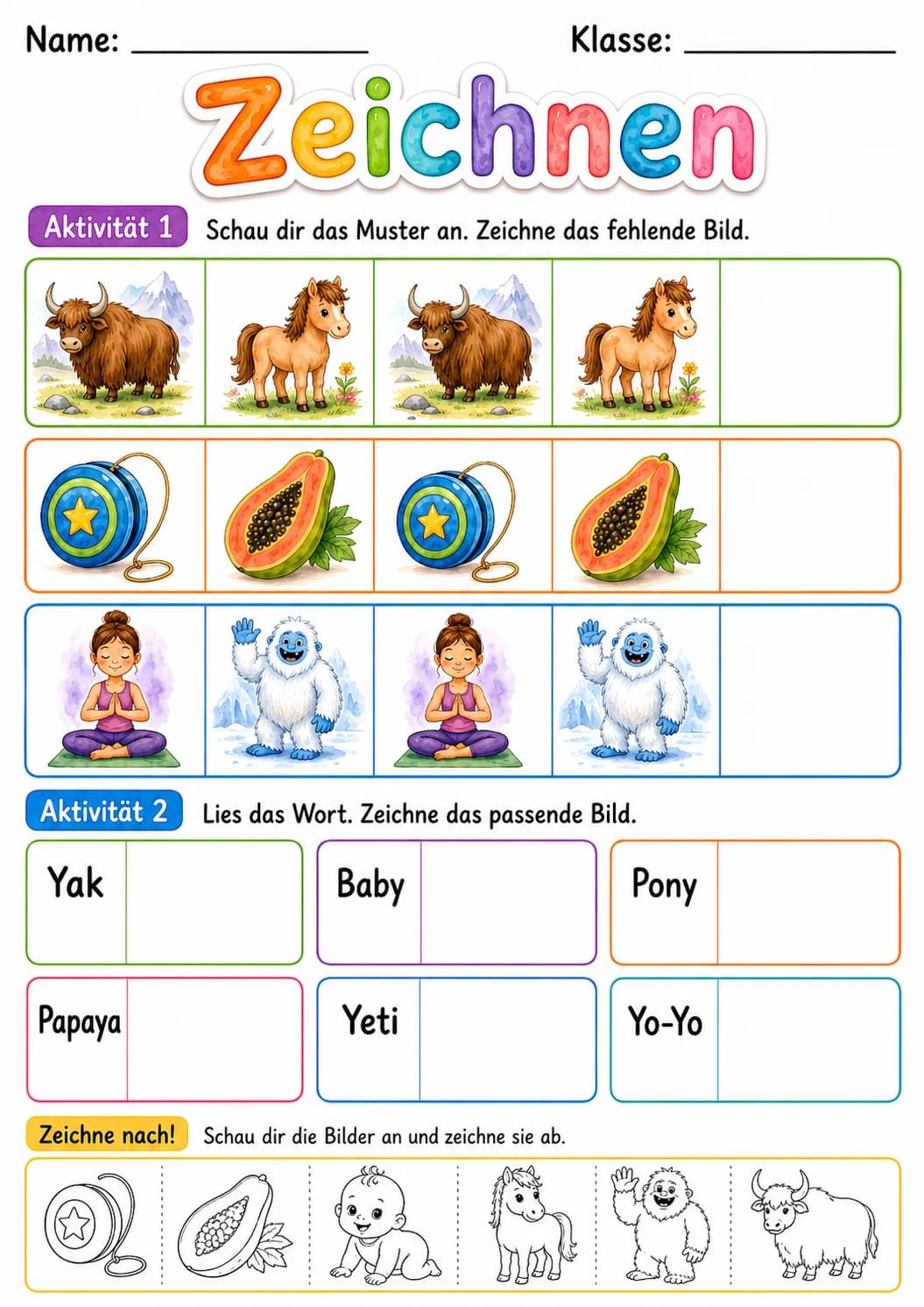 German Letter Y Phonics Worksheets Pack page 8 printable worksheet preview