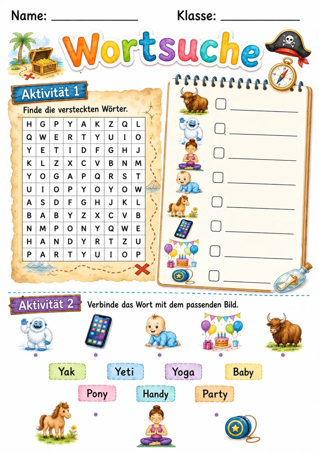 German Letter Y Phonics Worksheets Pack page 9 printable worksheet preview