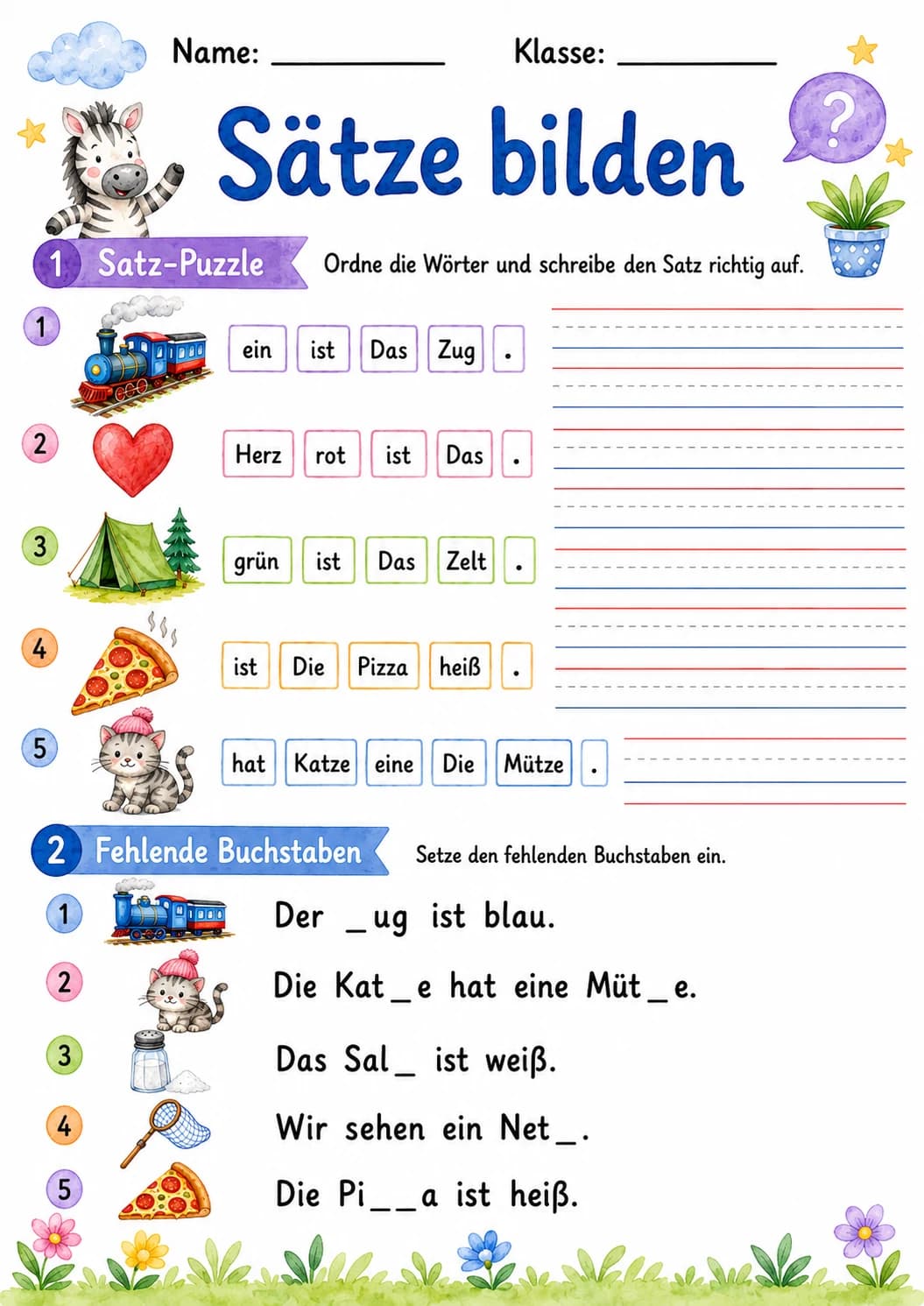 German Letter Z Phonics Worksheets Pack page 4 printable worksheet preview