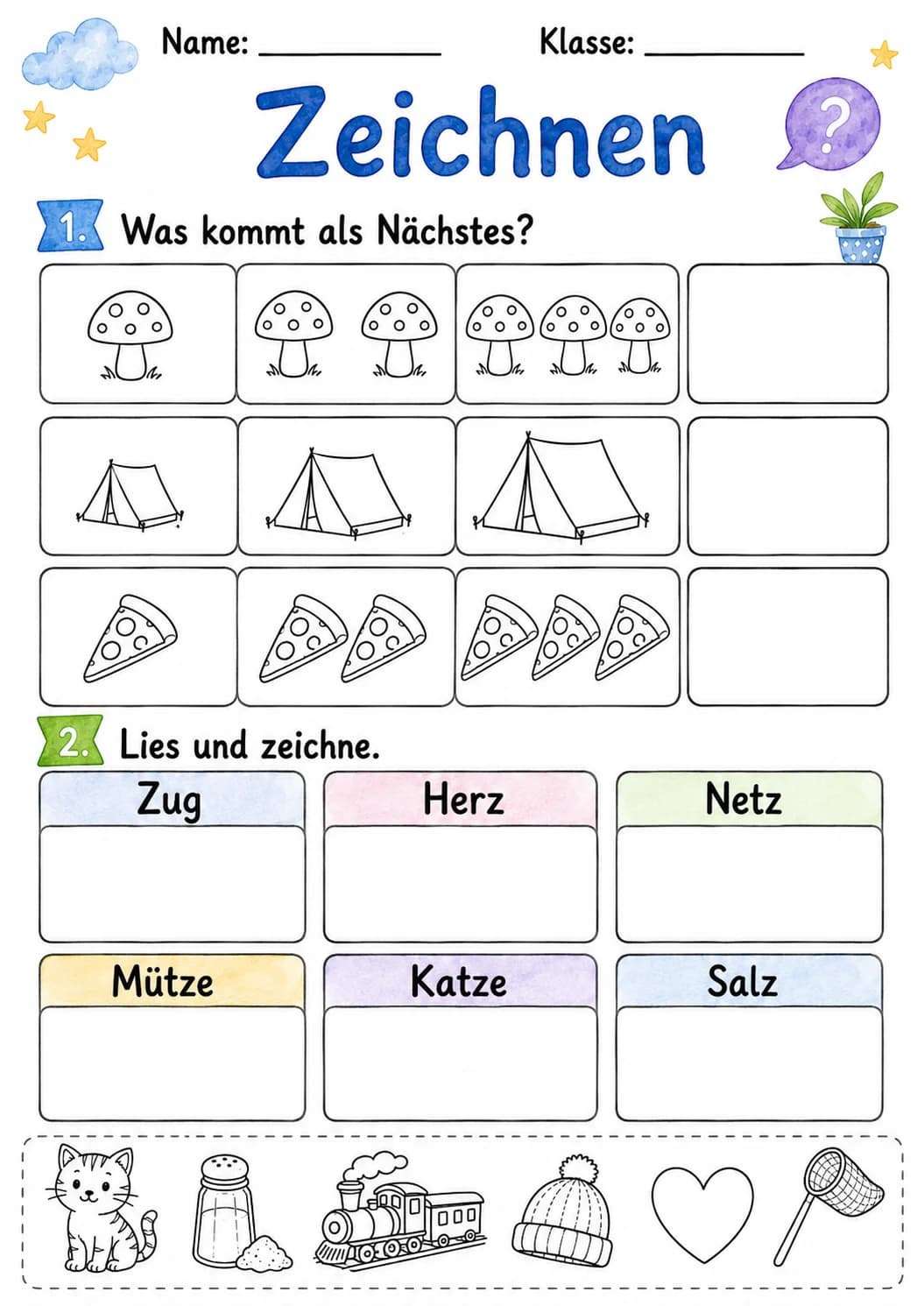 German Letter Z Phonics Worksheets Pack page 5 printable worksheet preview