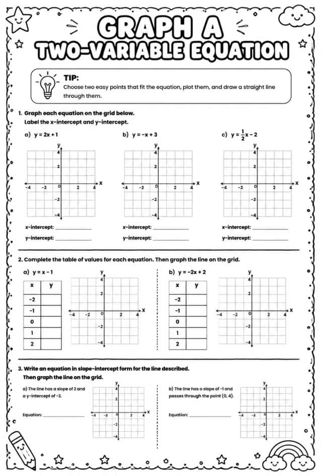 Graph a two-variable equation