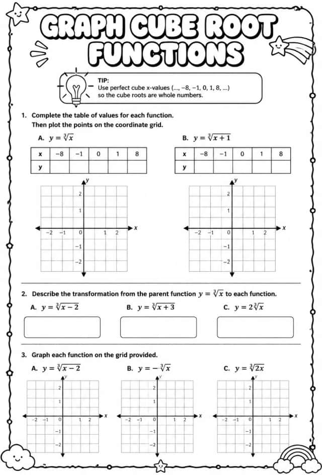Graph cube root functions