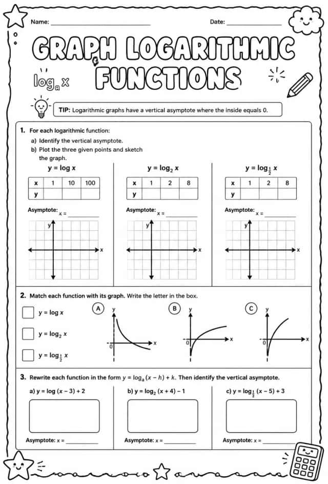 Graph logarithmic functions