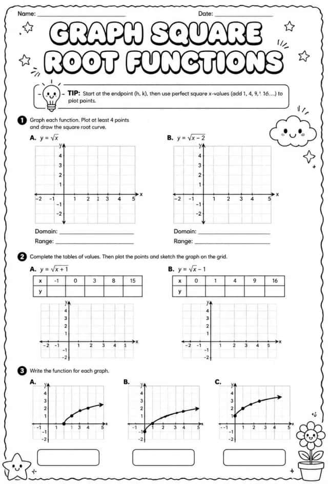 Graph square root functions