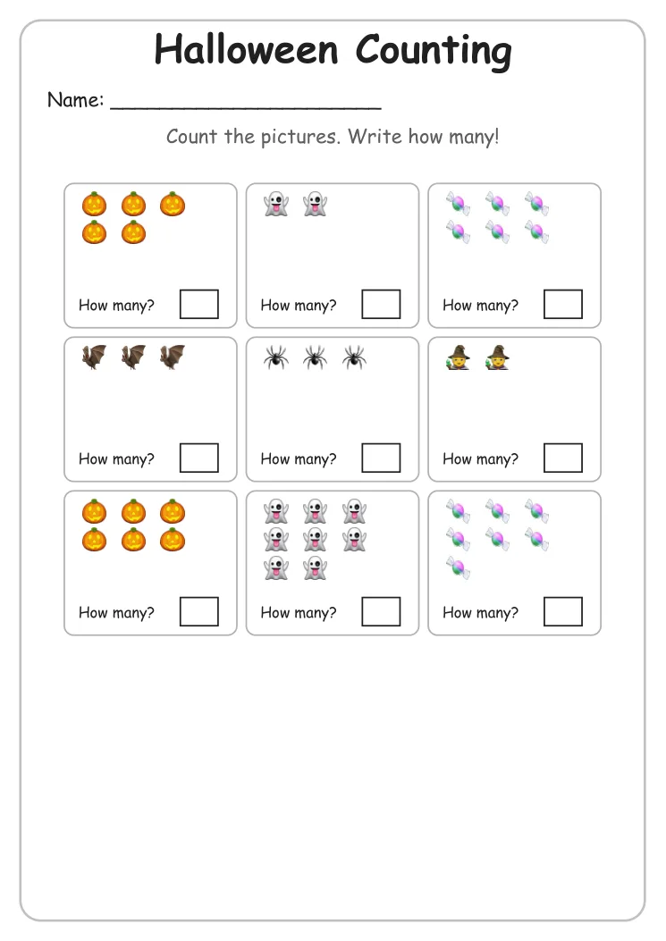 Halloween Counting to 10 (Kindergarten)