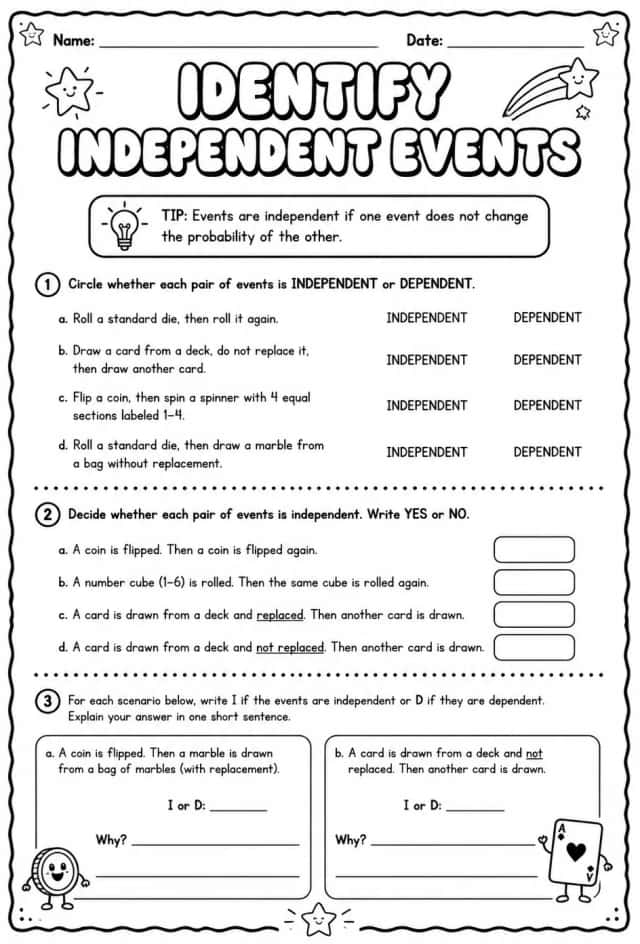 Identify independent events
