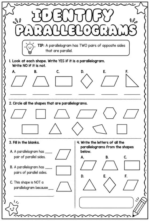 Identify parallelograms