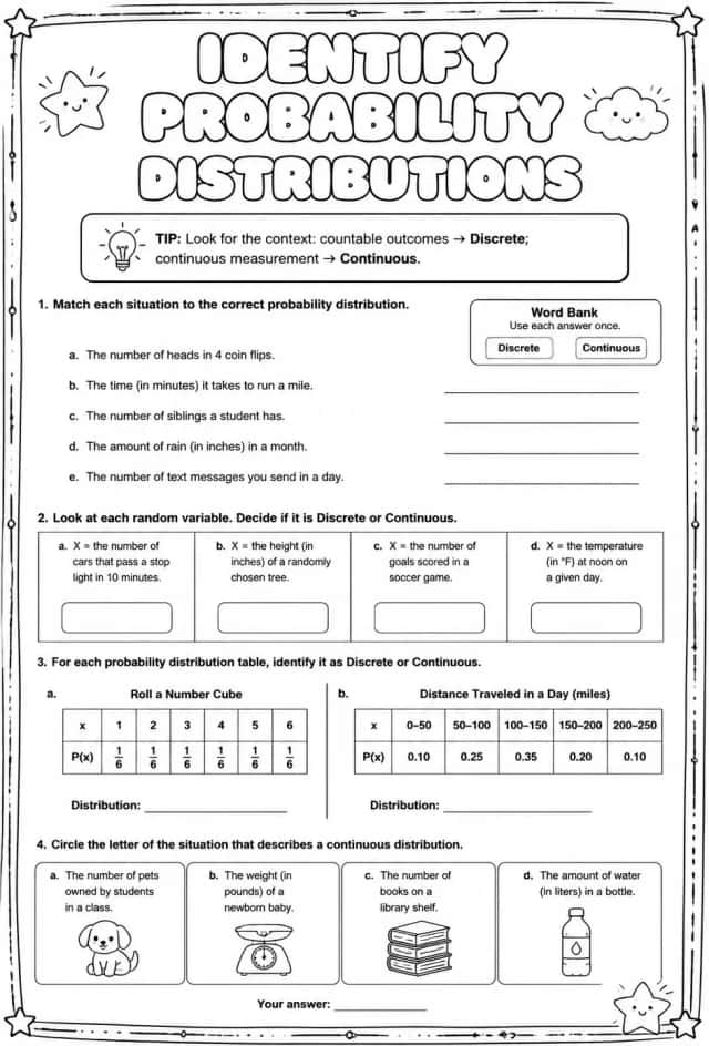 Identify probability distributions