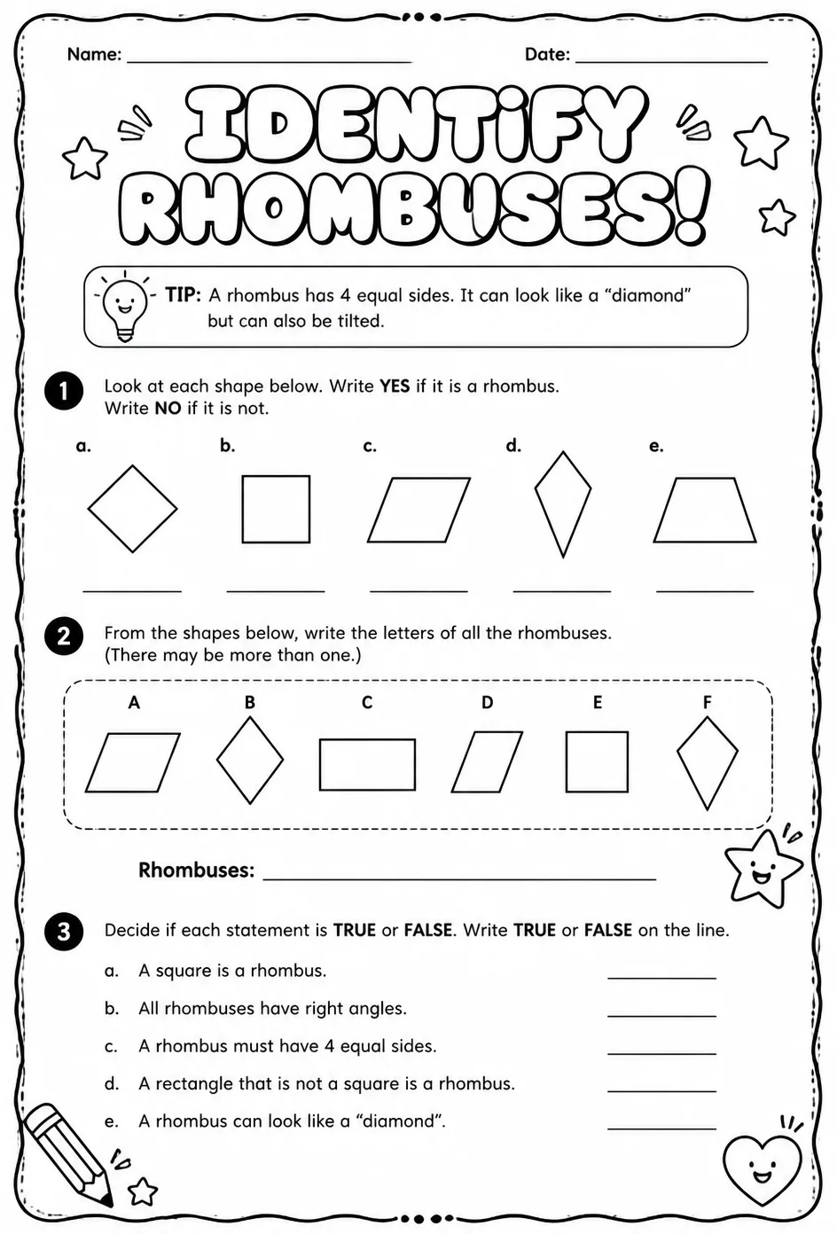 Identify rhombuses
