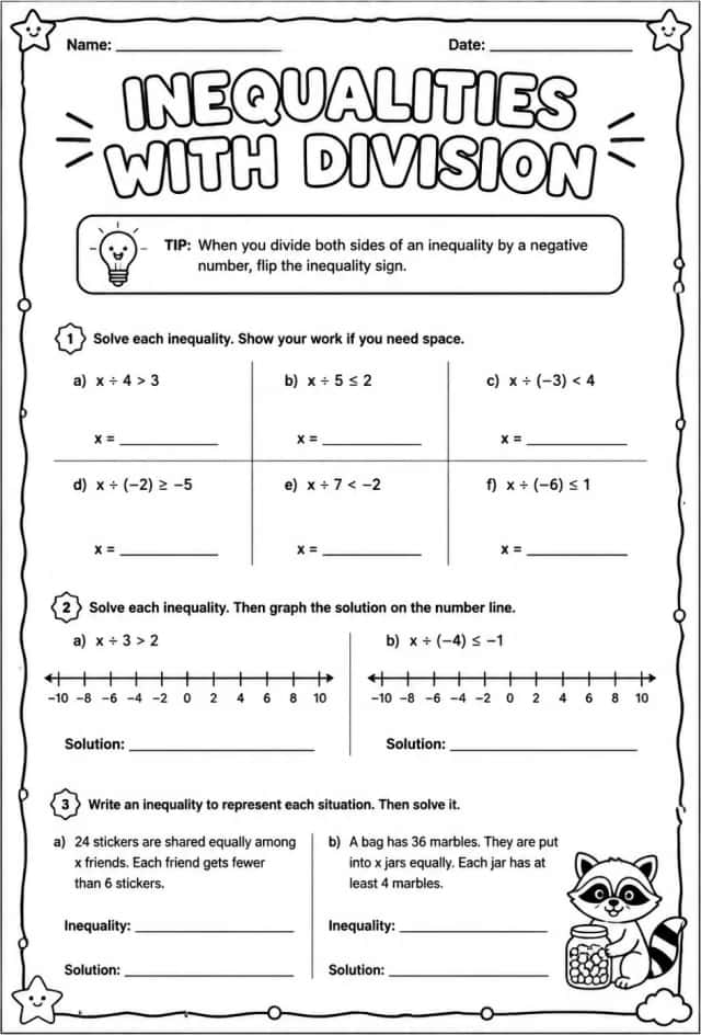Inequalities with division