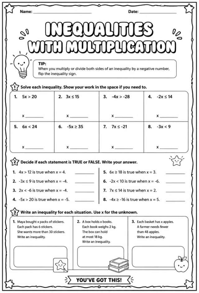Inequalities with multiplication