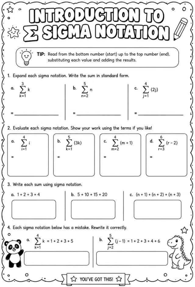 Introduction to sigma notation