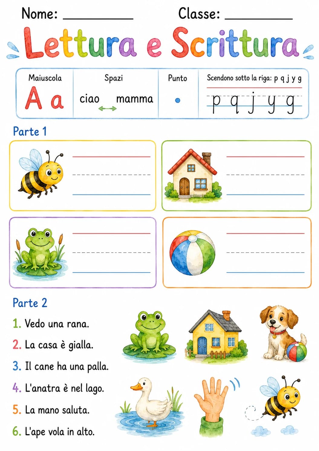 Italian Letter A Phonics Worksheets Pack page 7 printable worksheet preview