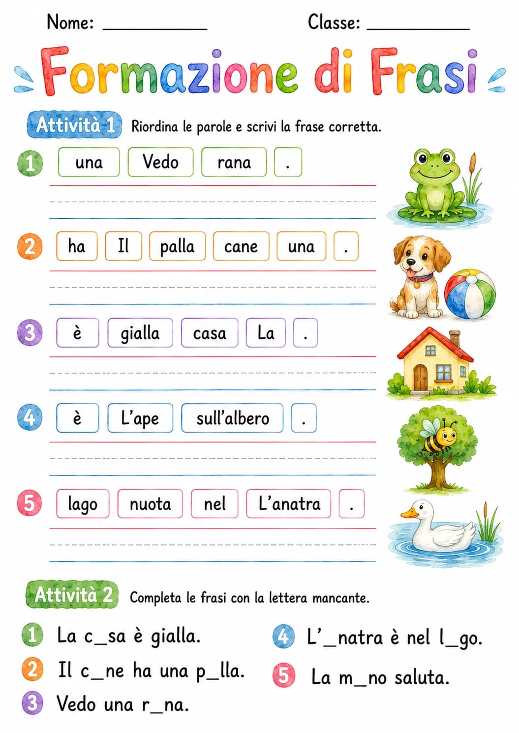 Italian Letter A Phonics Worksheets Pack page 8 printable worksheet preview