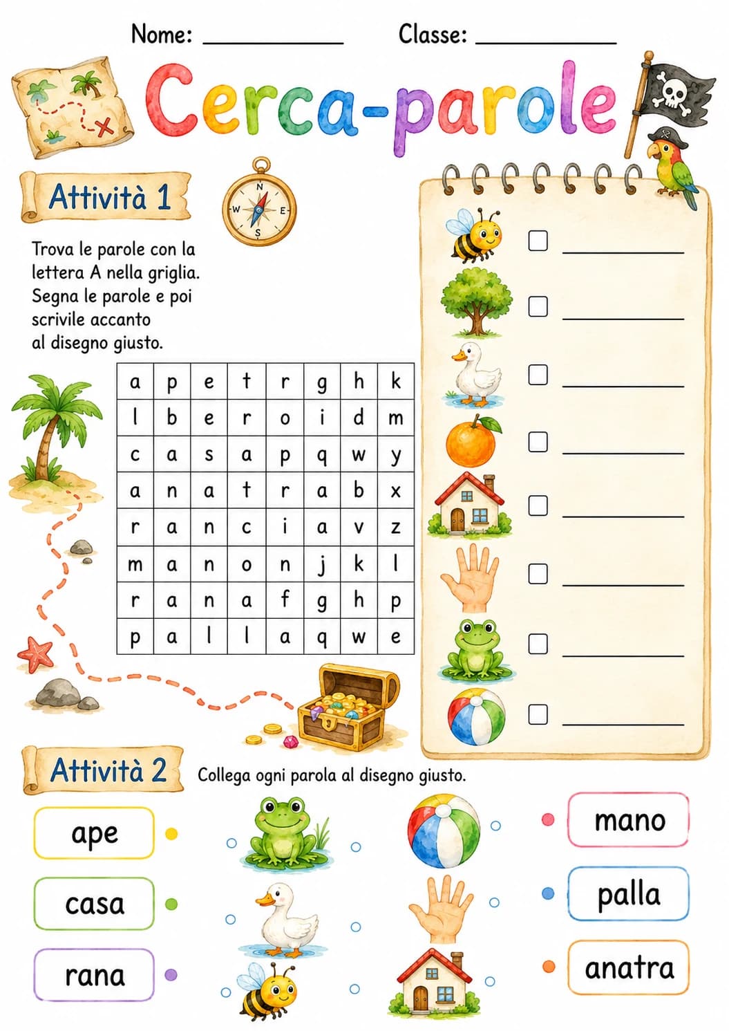 Italian Letter A Phonics Worksheets Pack page 10 printable worksheet preview
