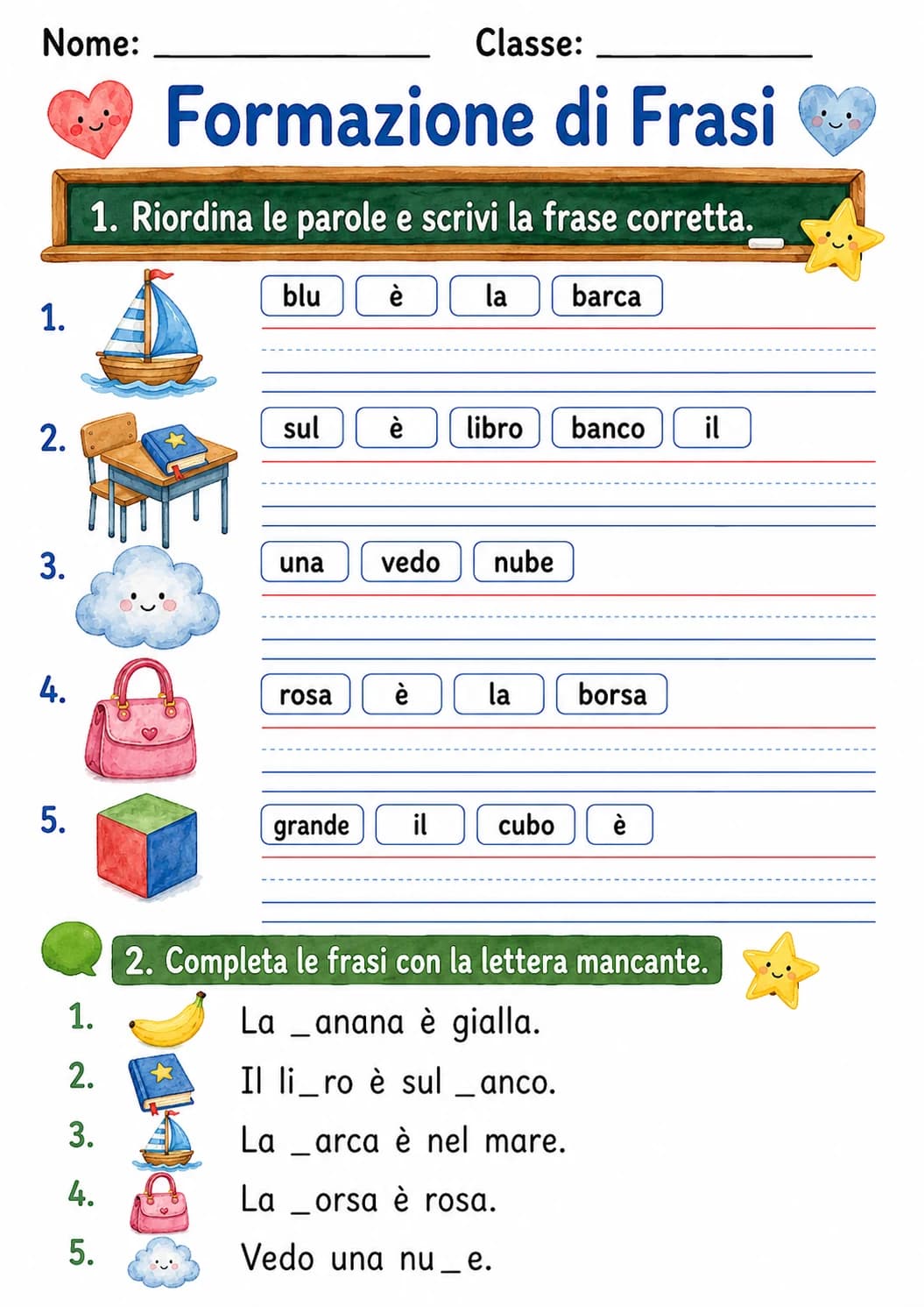 Italian Letter B Phonics Worksheets Pack page 8 printable worksheet preview