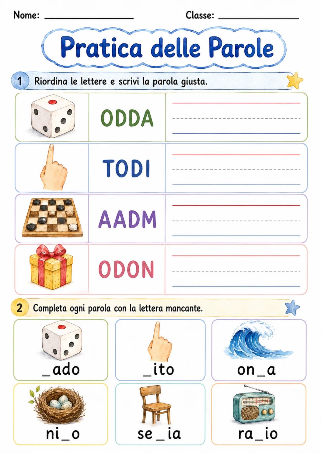 Italian Letter D Phonics Worksheets Pack page 6 printable worksheet preview