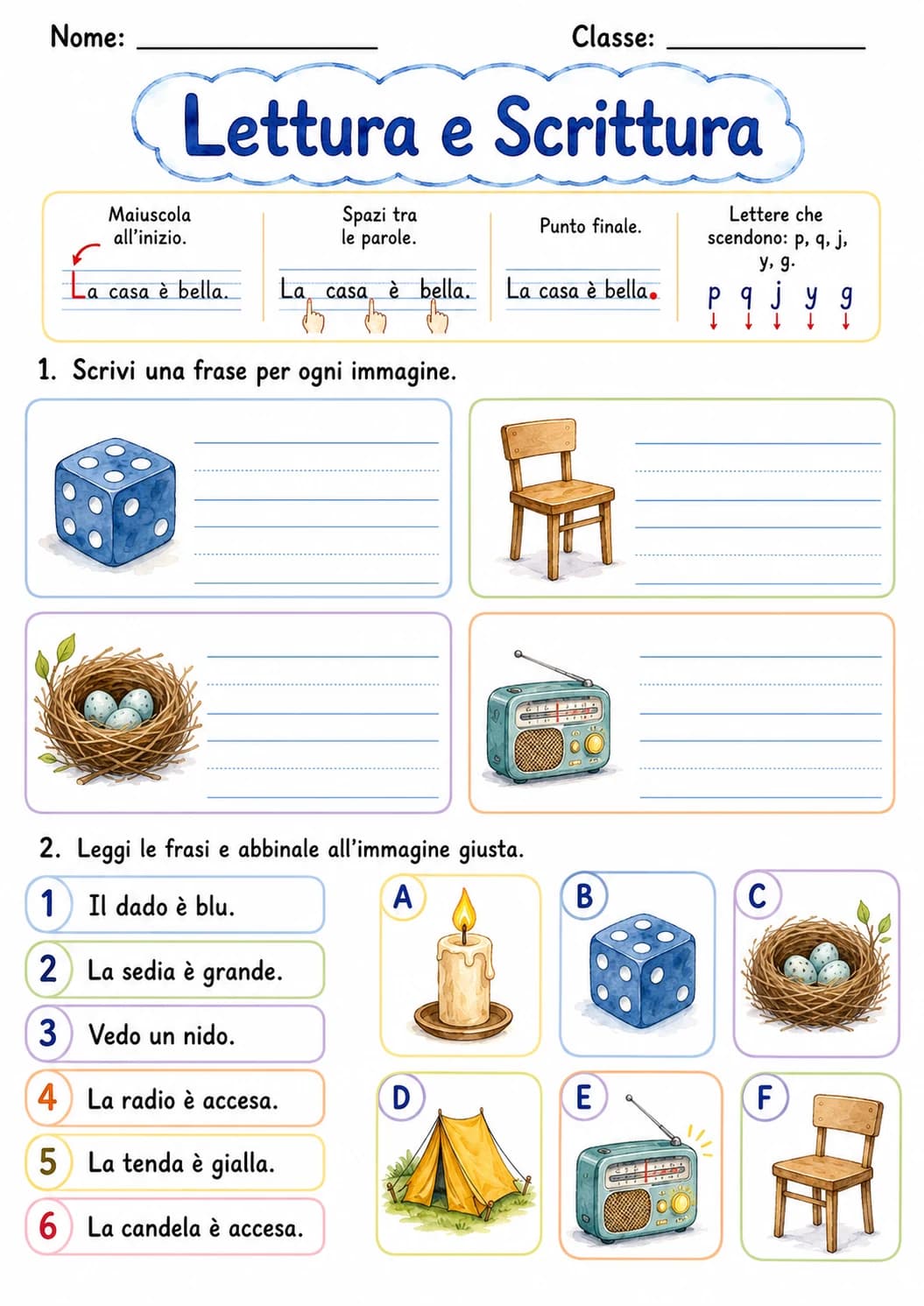 Italian Letter D Phonics Worksheets Pack page 7 printable worksheet preview