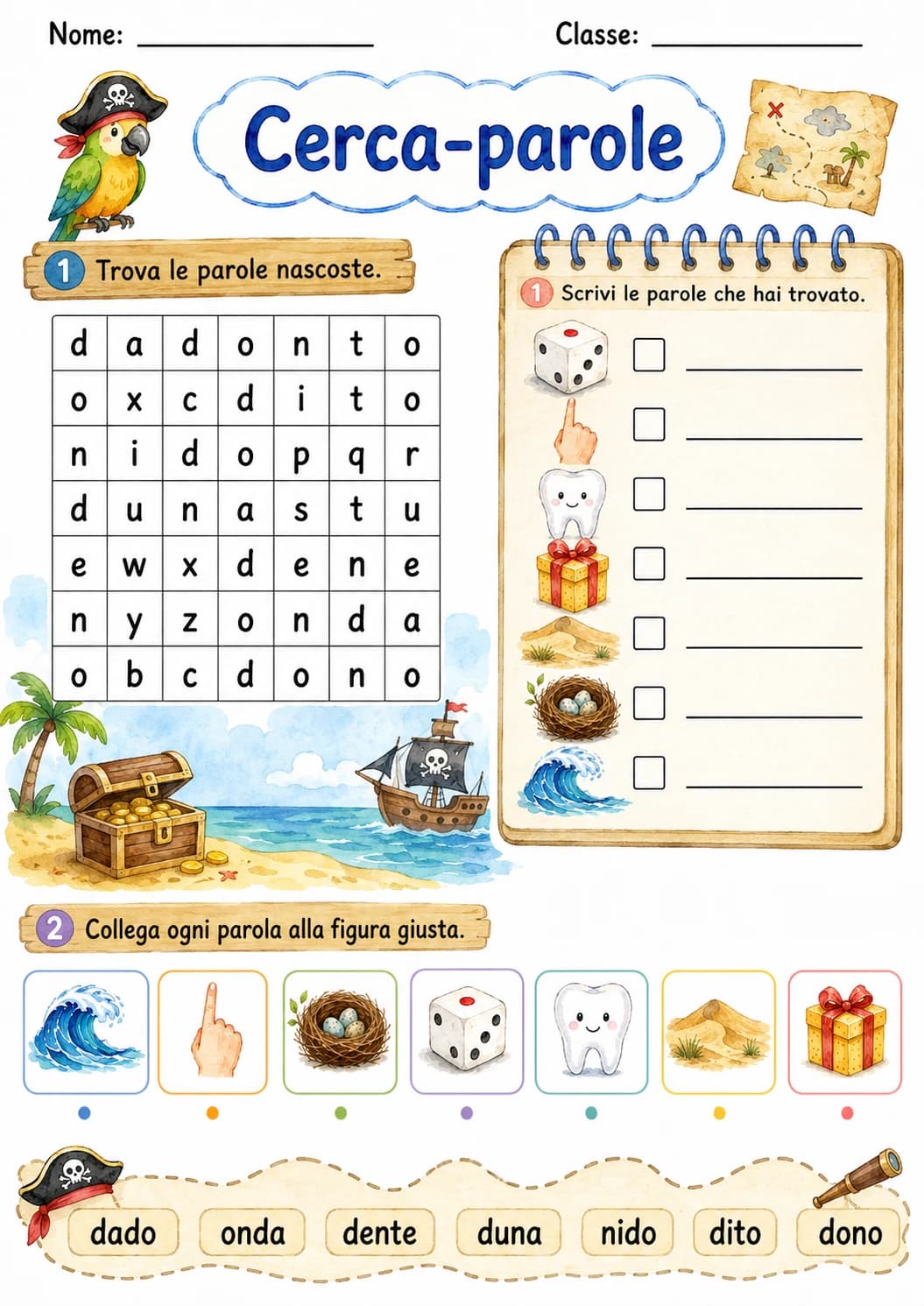 Italian Letter D Phonics Worksheets Pack page 10 printable worksheet preview