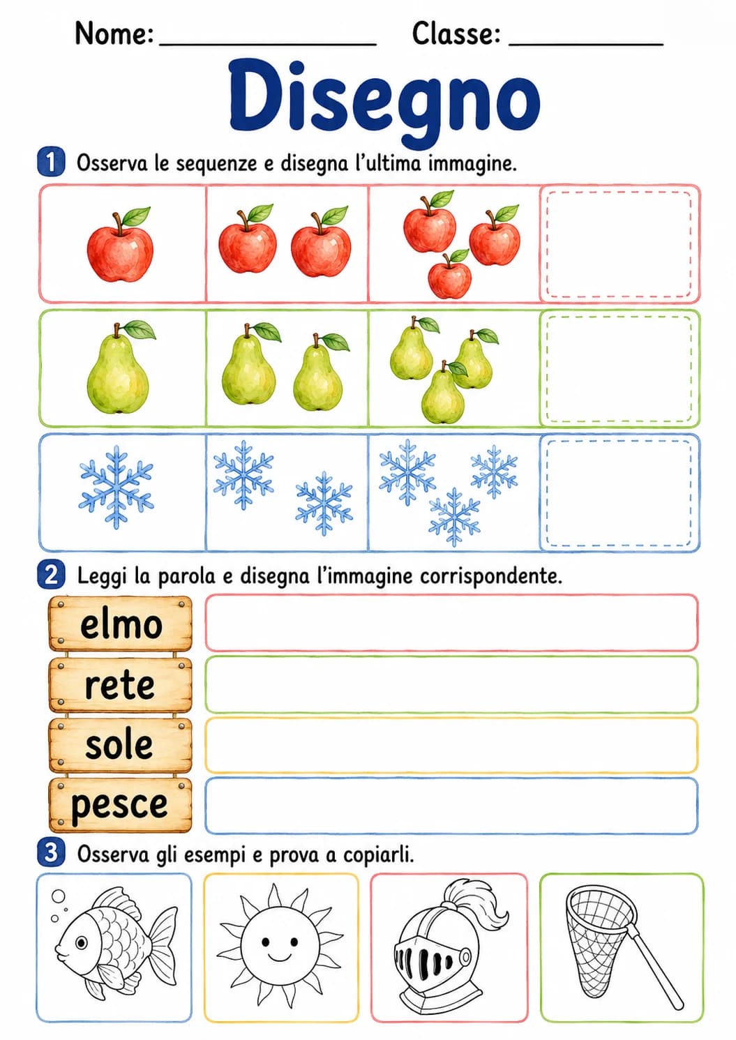Italian Letter E Phonics Worksheets Pack page 5 printable worksheet preview