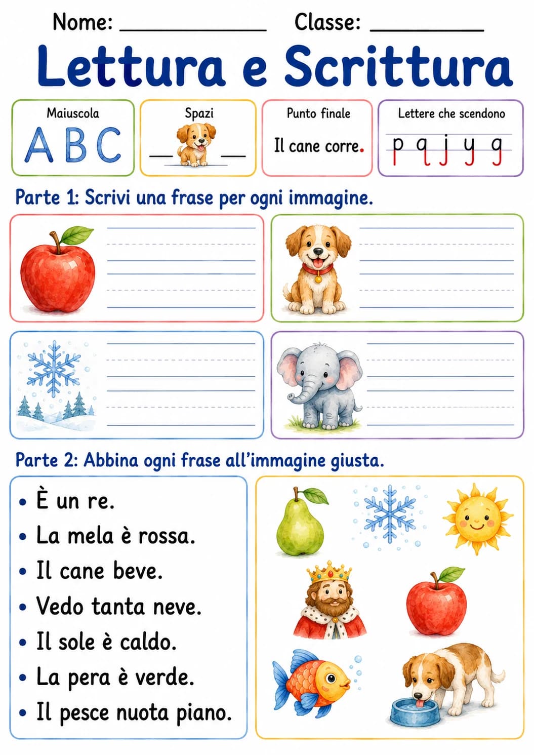 Italian Letter E Phonics Worksheets Pack page 7 printable worksheet preview