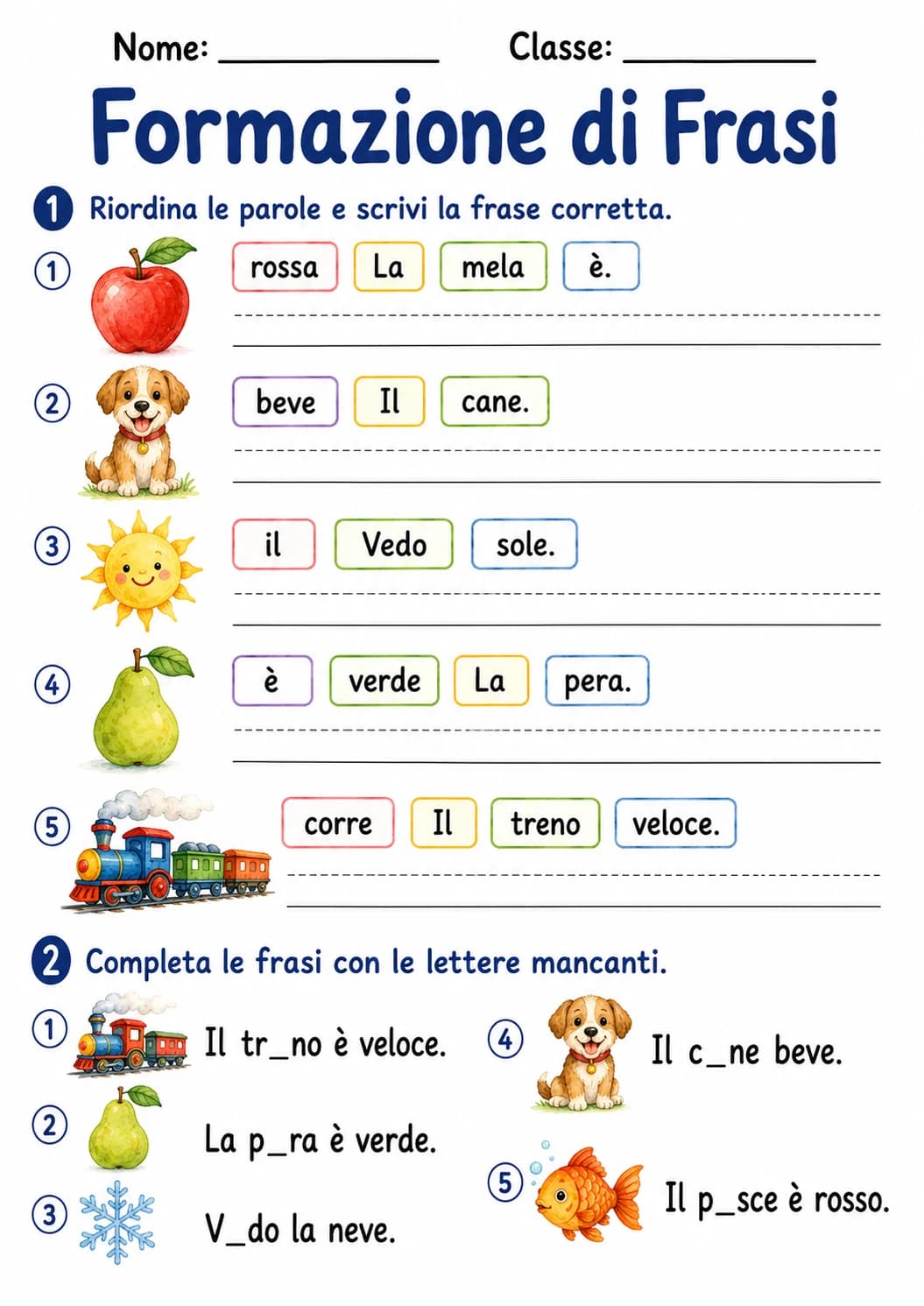 Italian Letter E Phonics Worksheets Pack page 8 printable worksheet preview