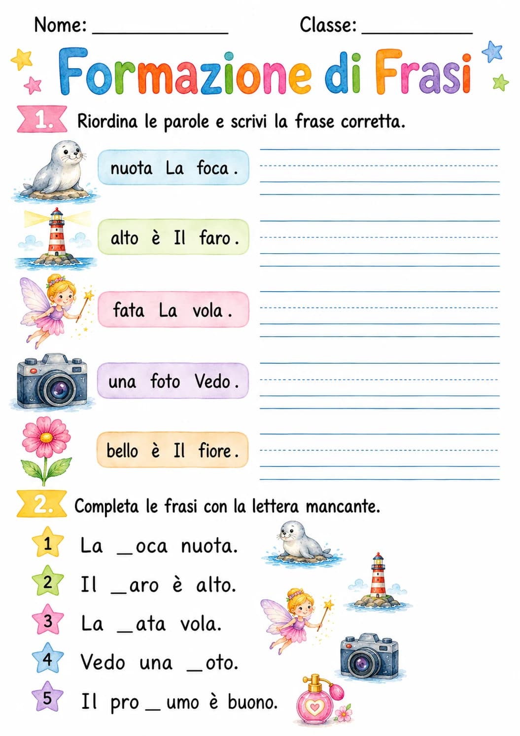 Italian Letter F Phonics Worksheets Pack page 8 printable worksheet preview