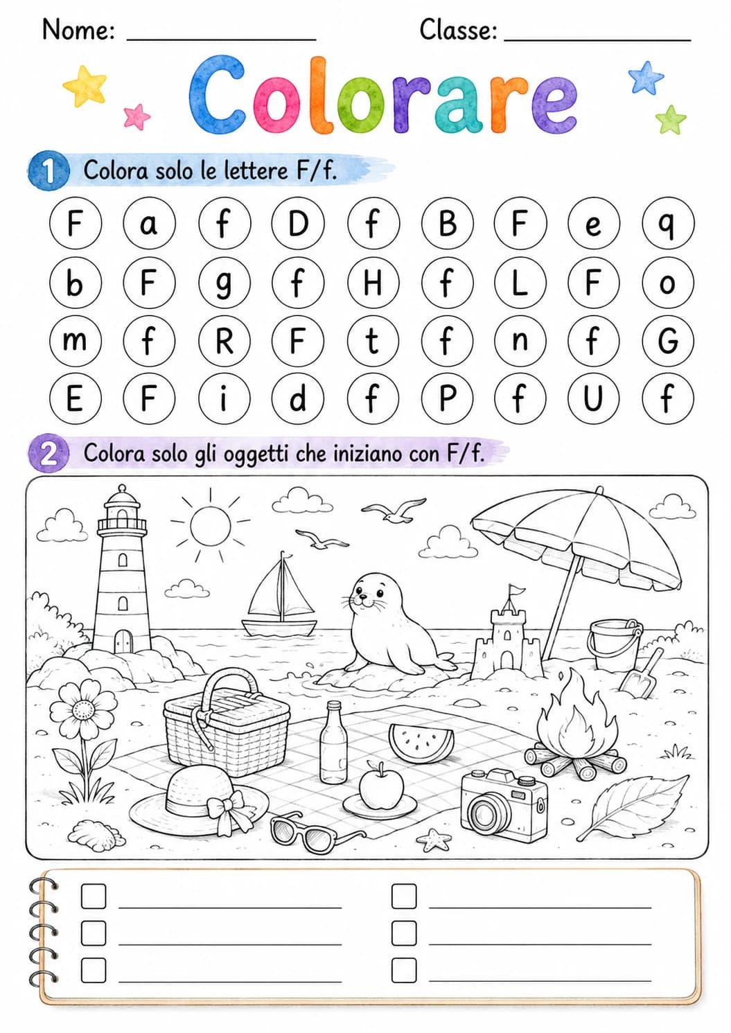 Italian Letter F Phonics Worksheets Pack page 9 printable worksheet preview