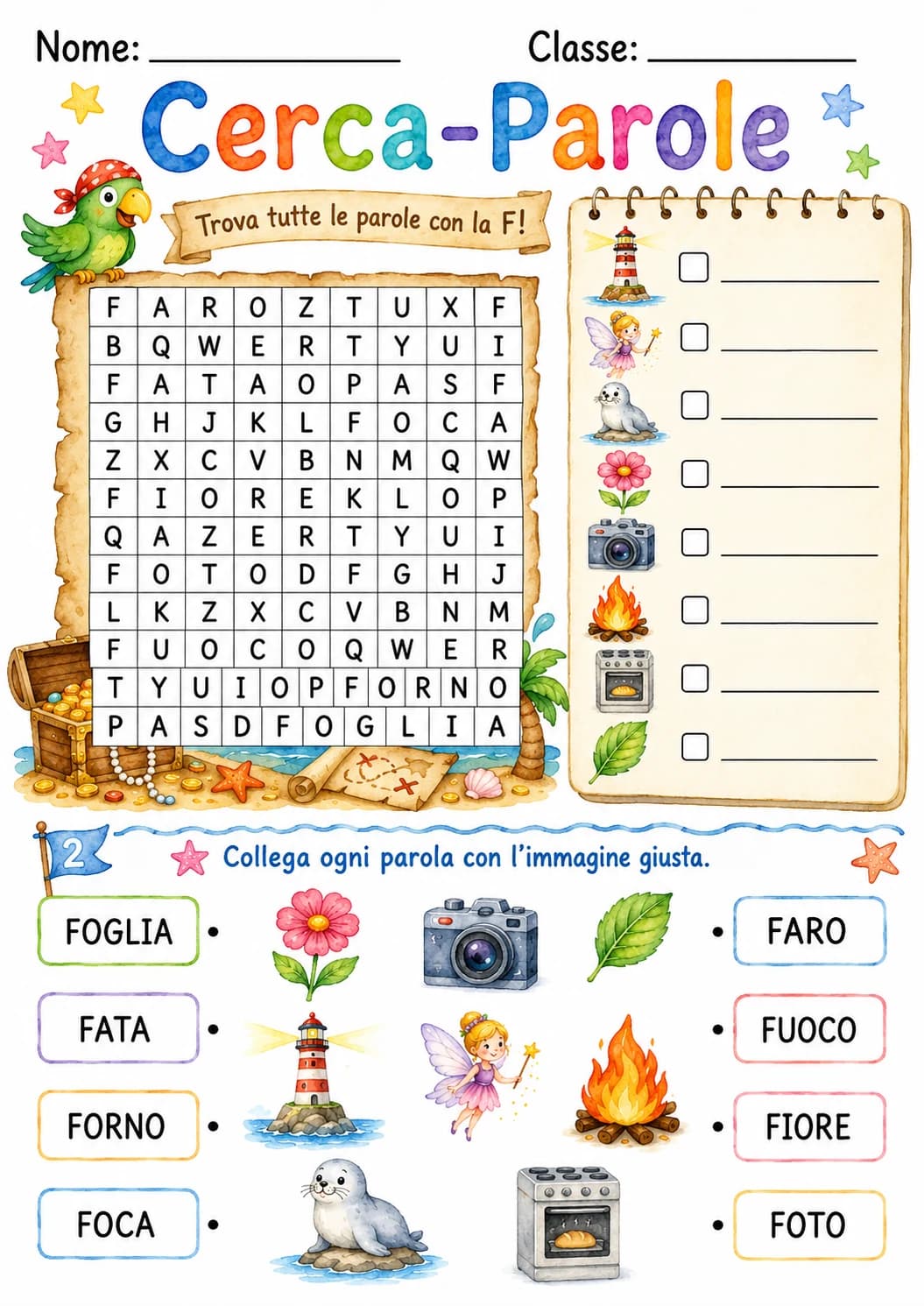 Italian Letter F Phonics Worksheets Pack page 10 printable worksheet preview