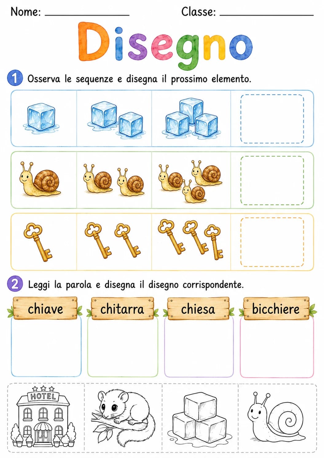 Italian Letter H Phonics Worksheets Pack page 5 printable worksheet preview