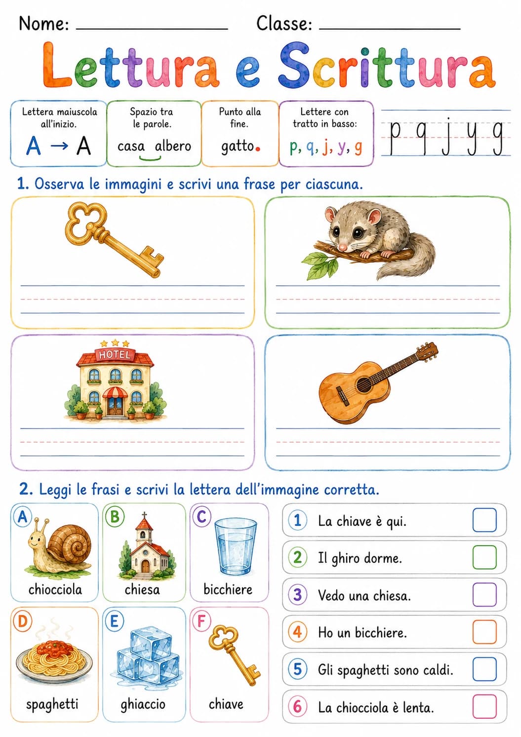 Italian Letter H Phonics Worksheets Pack page 7 printable worksheet preview