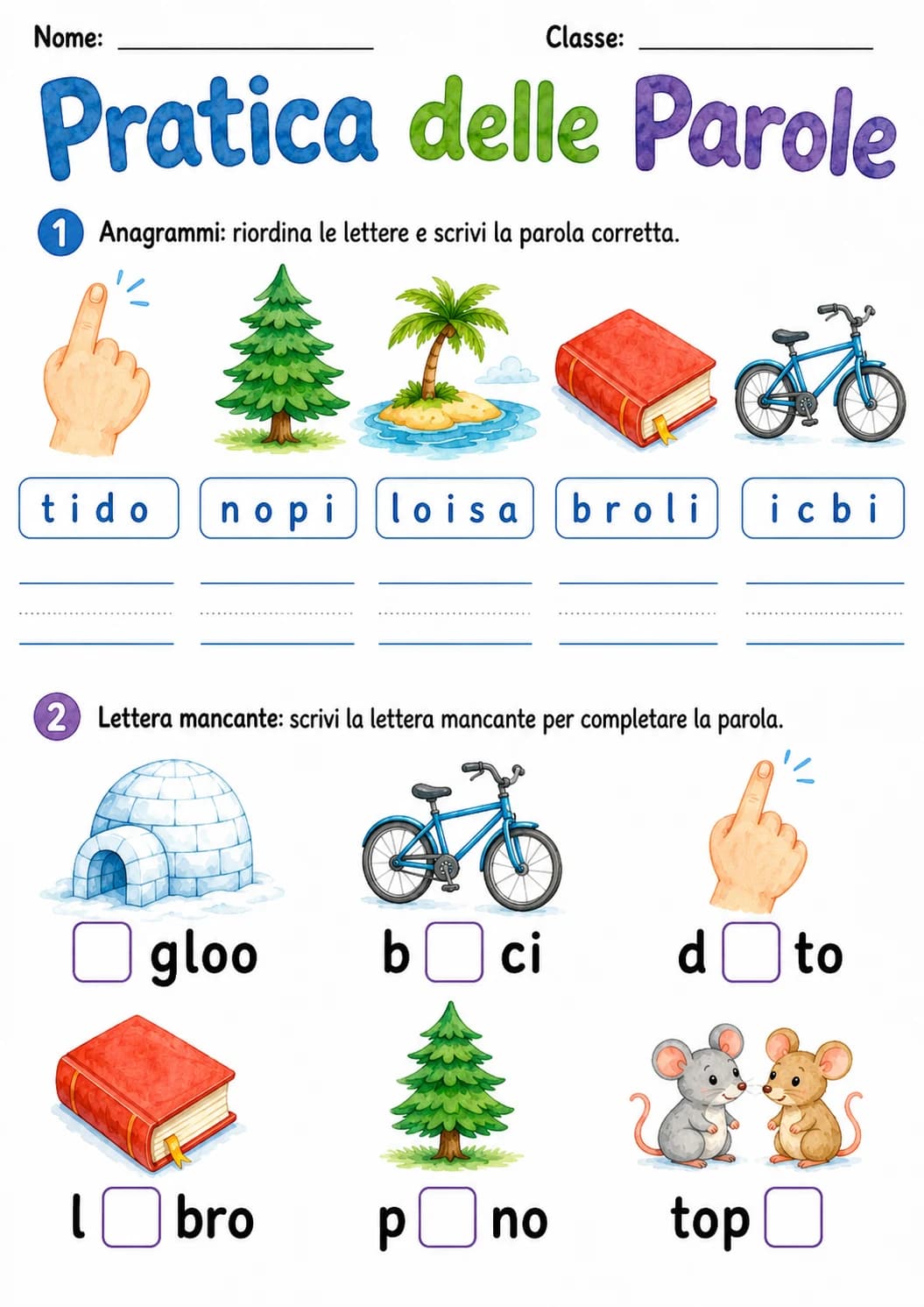 Italian Letter I Phonics Worksheets Pack page 6 printable worksheet preview