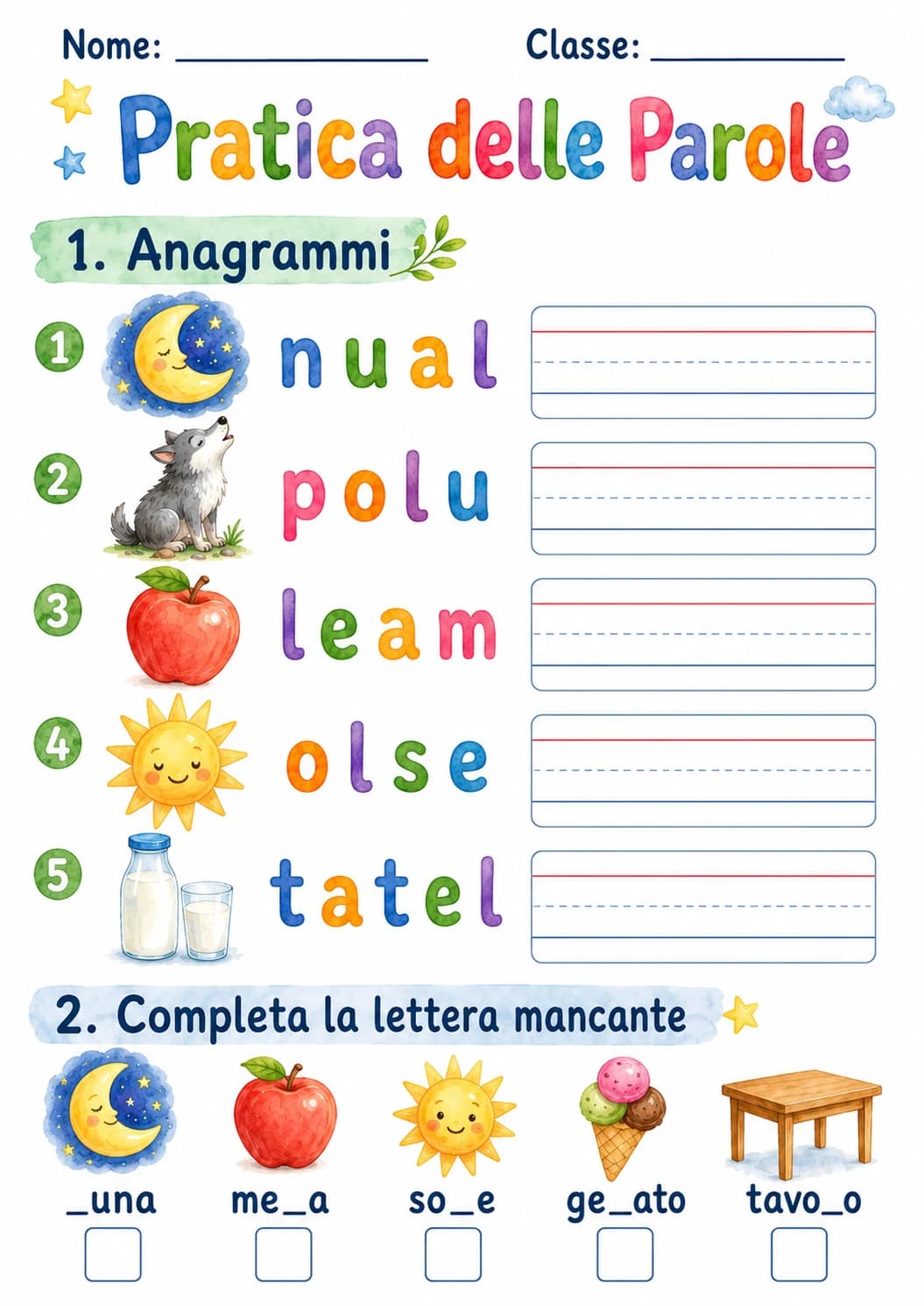Italian Letter L Phonics Worksheets Pack page 6 printable worksheet preview