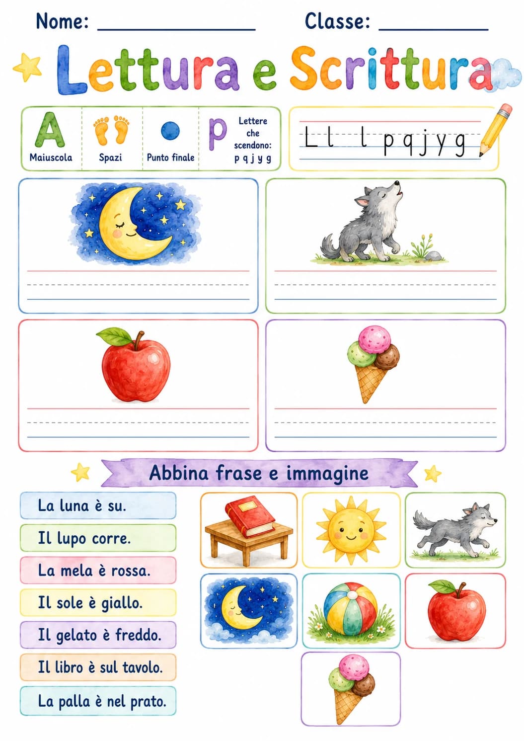 Italian Letter L Phonics Worksheets Pack page 7 printable worksheet preview