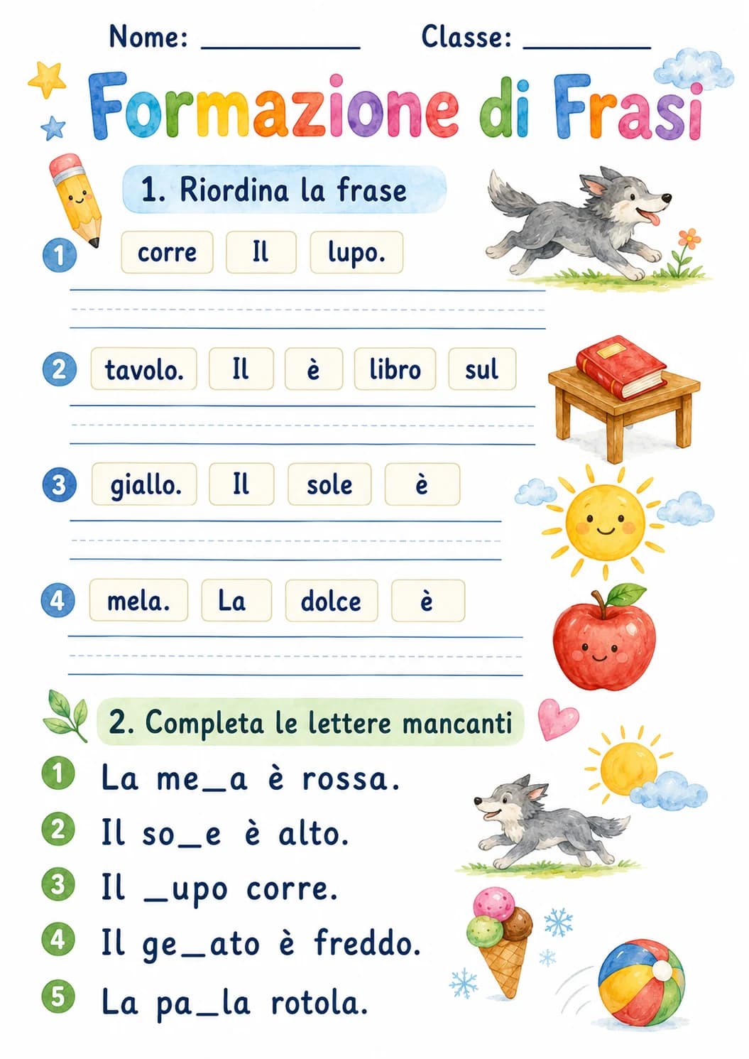 Italian Letter L Phonics Worksheets Pack page 8 printable worksheet preview