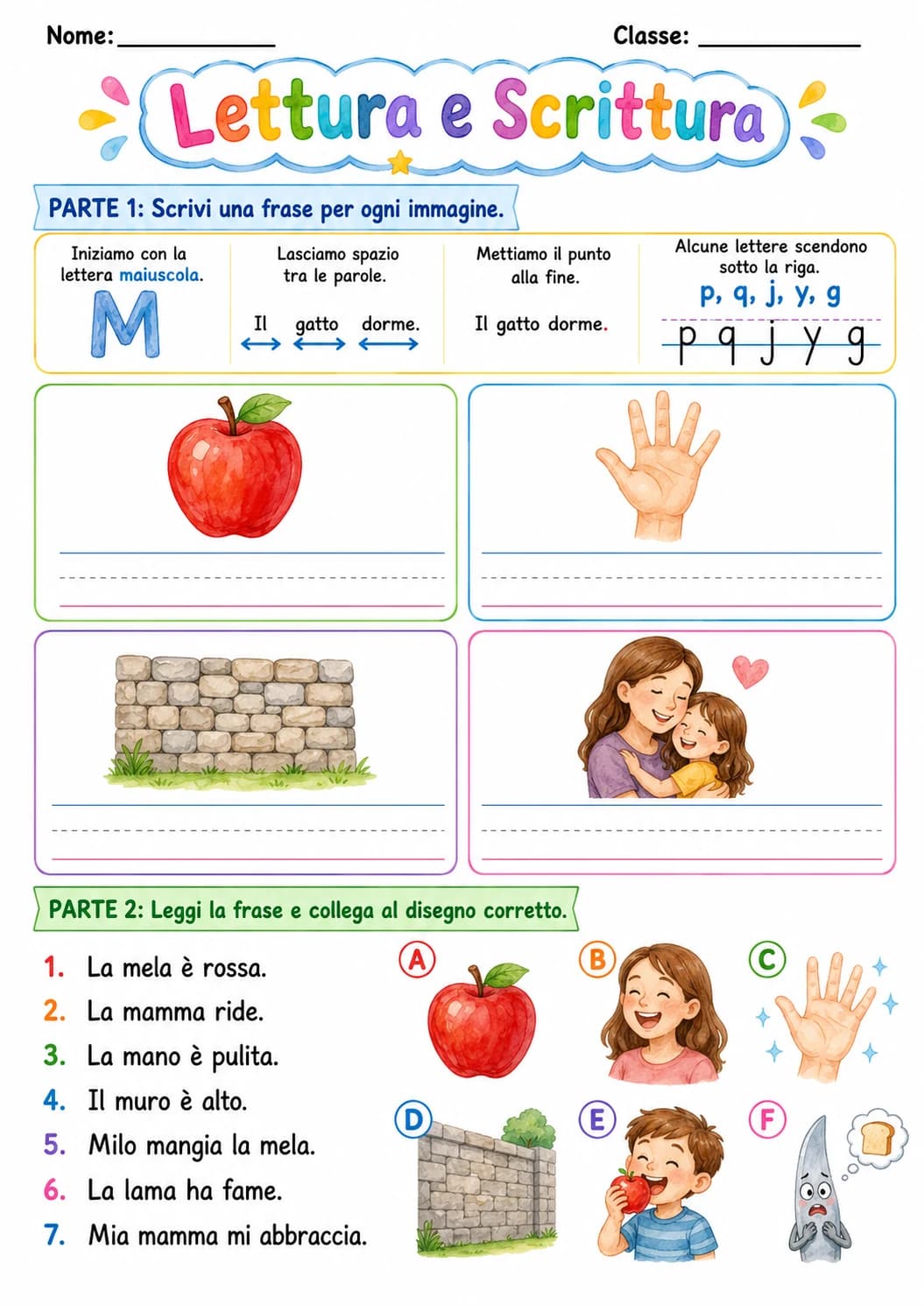 Italian Letter M Phonics Worksheets Pack page 7 printable worksheet preview