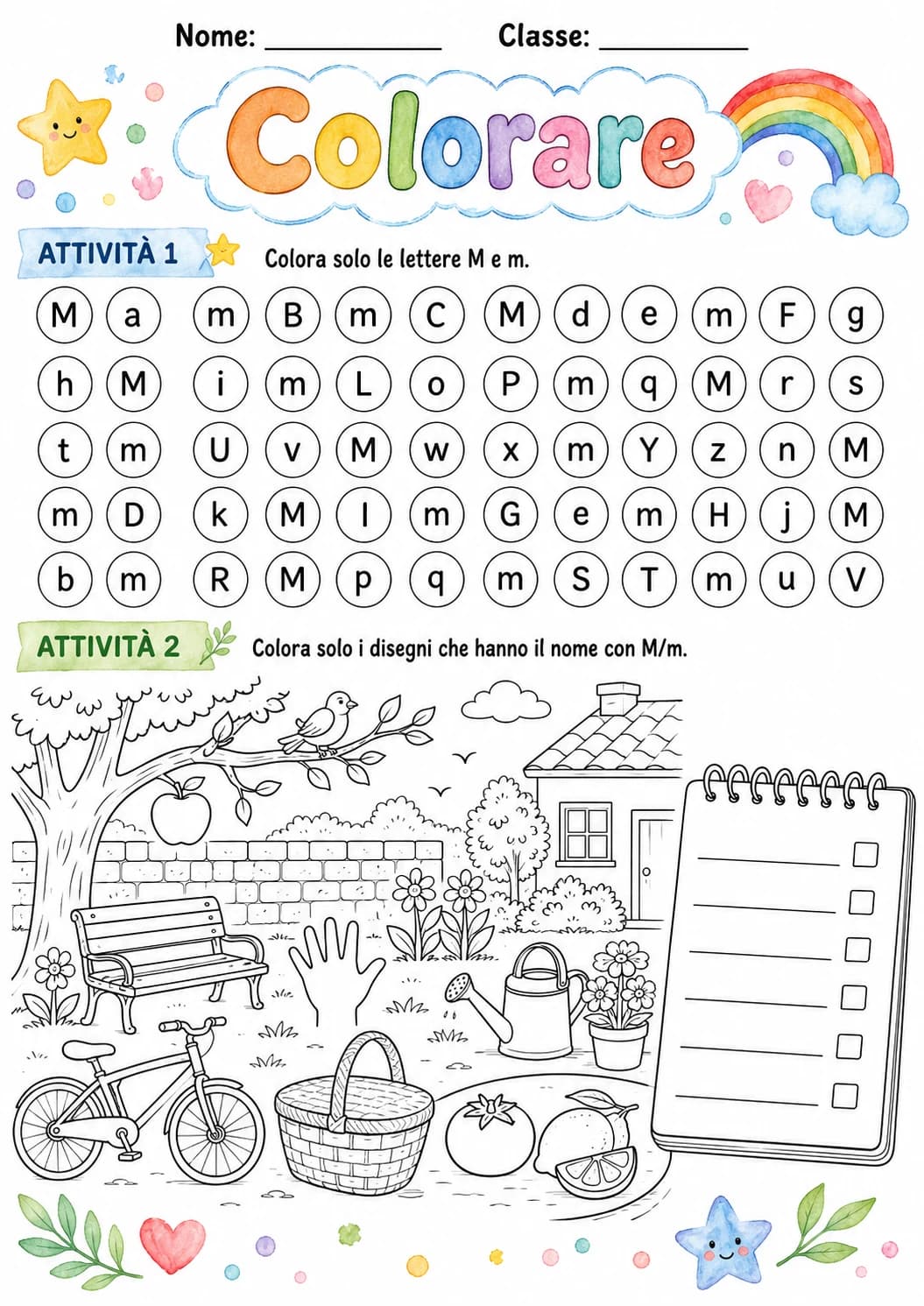 Italian Letter M Phonics Worksheets Pack page 9 printable worksheet preview
