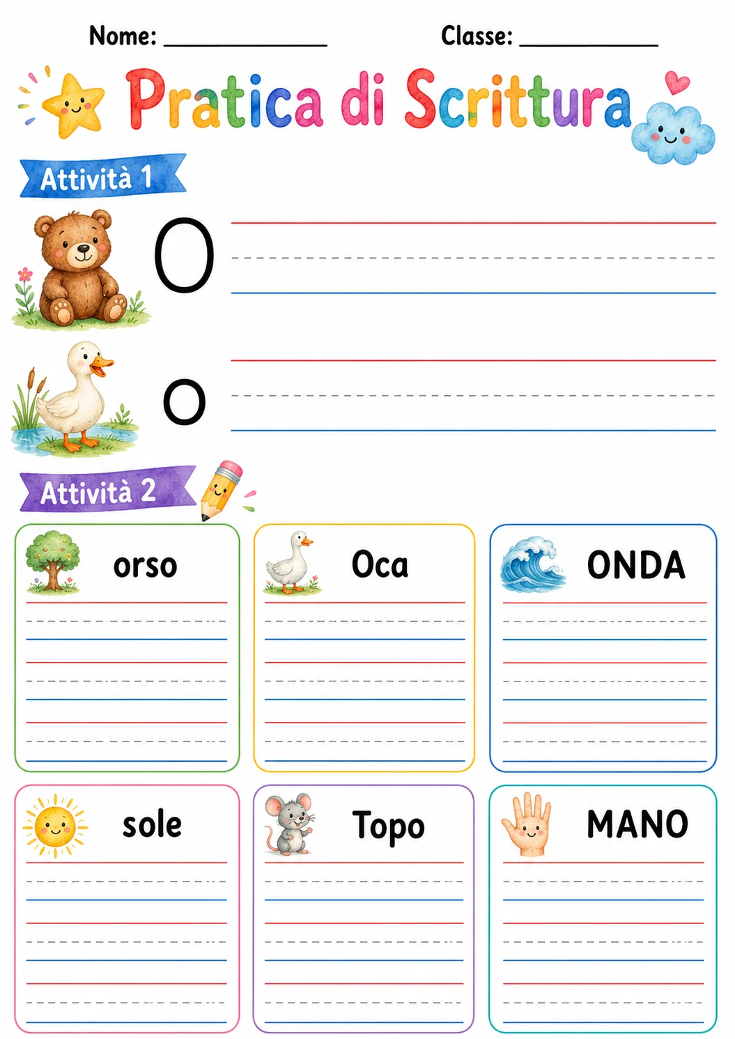 Italian Letter O Phonics Worksheets Pack page 4 printable worksheet preview