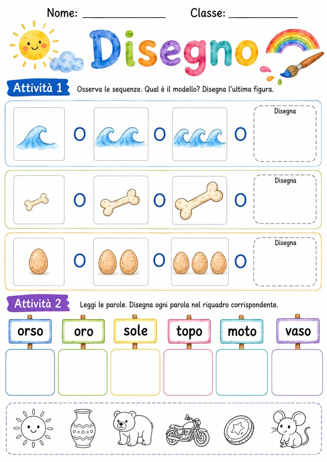 Italian Letter O Phonics Worksheets Pack page 5 printable worksheet preview