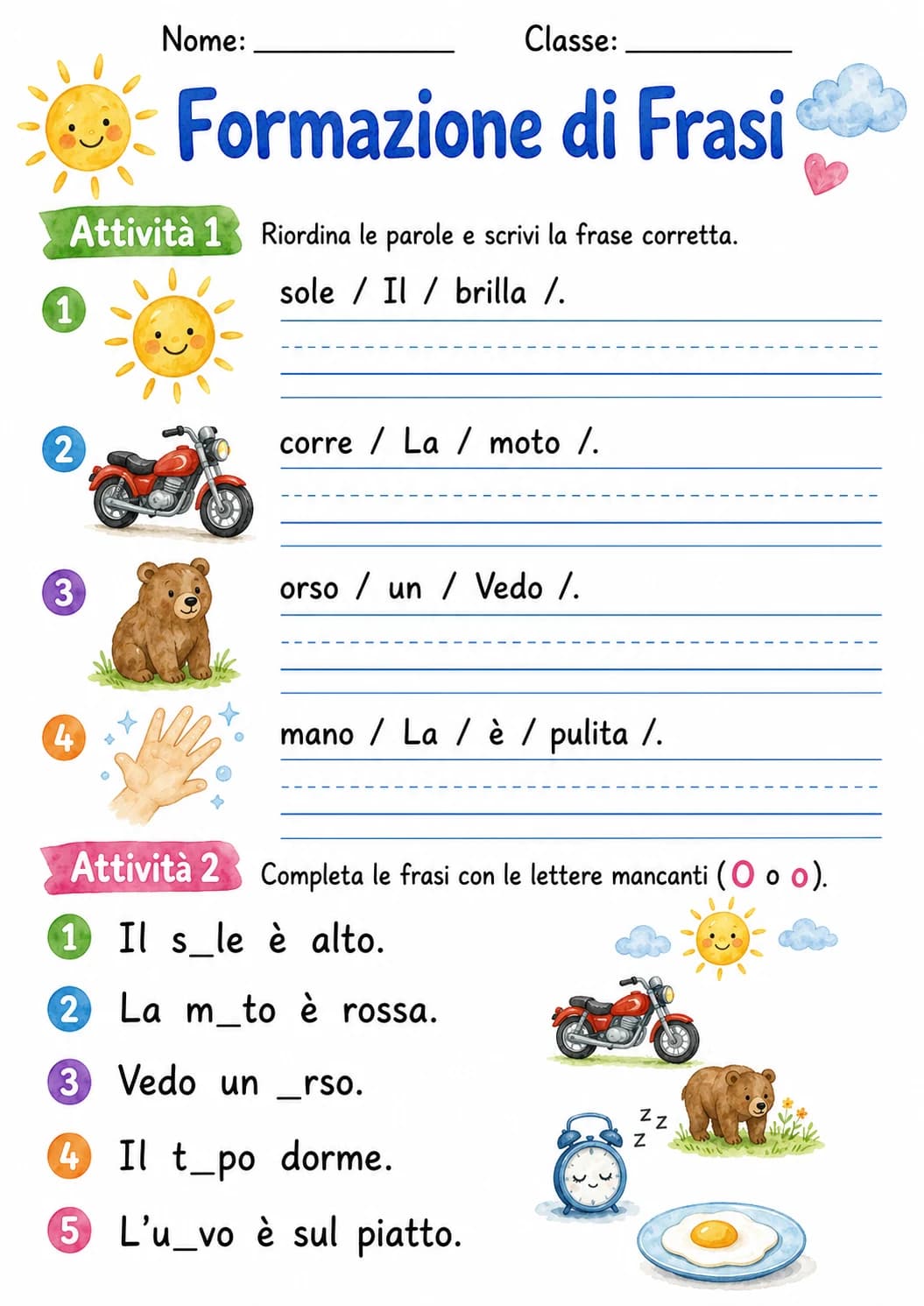 Italian Letter O Phonics Worksheets Pack page 8 printable worksheet preview