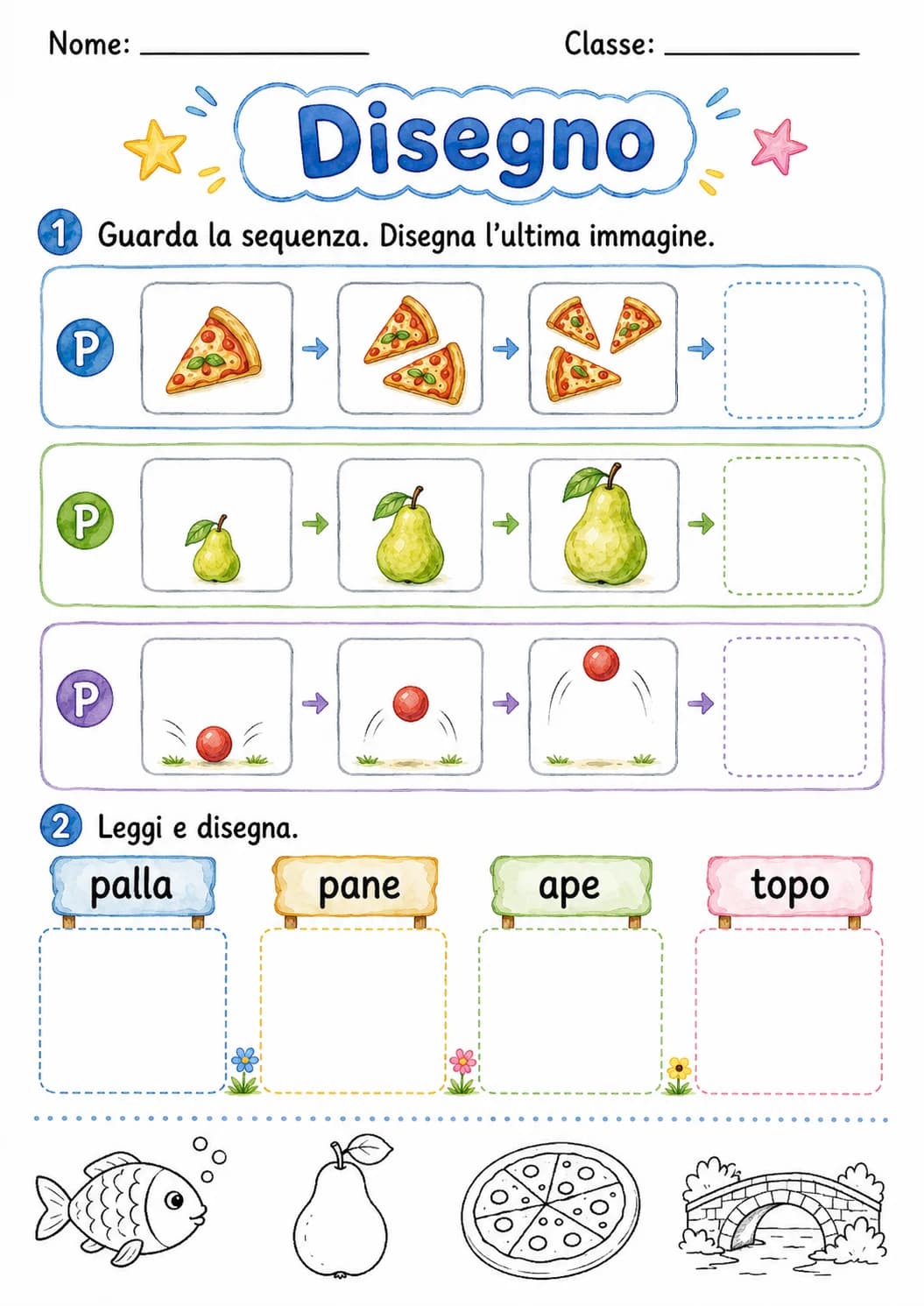 Italian Letter P Phonics Worksheets Pack page 5 printable worksheet preview
