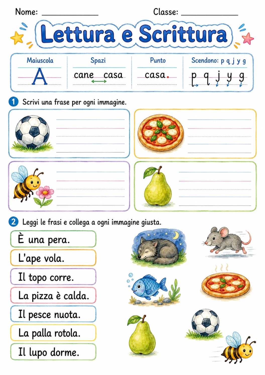 Italian Letter P Phonics Worksheets Pack page 7 printable worksheet preview
