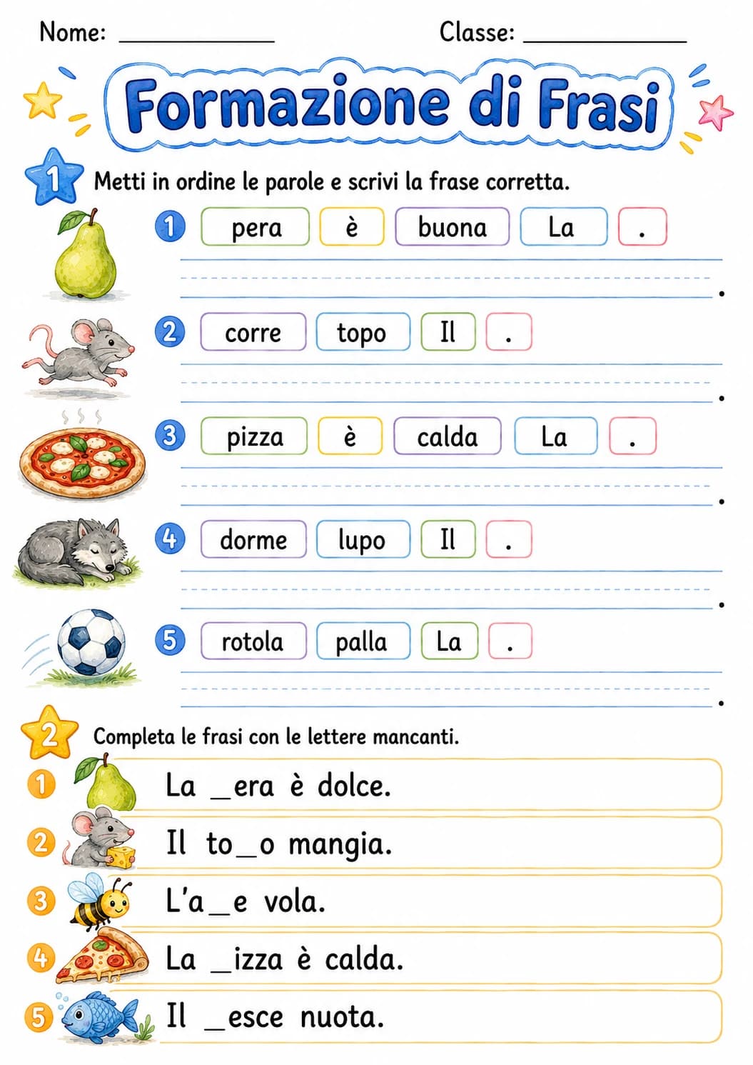 Italian Letter P Phonics Worksheets Pack page 8 printable worksheet preview