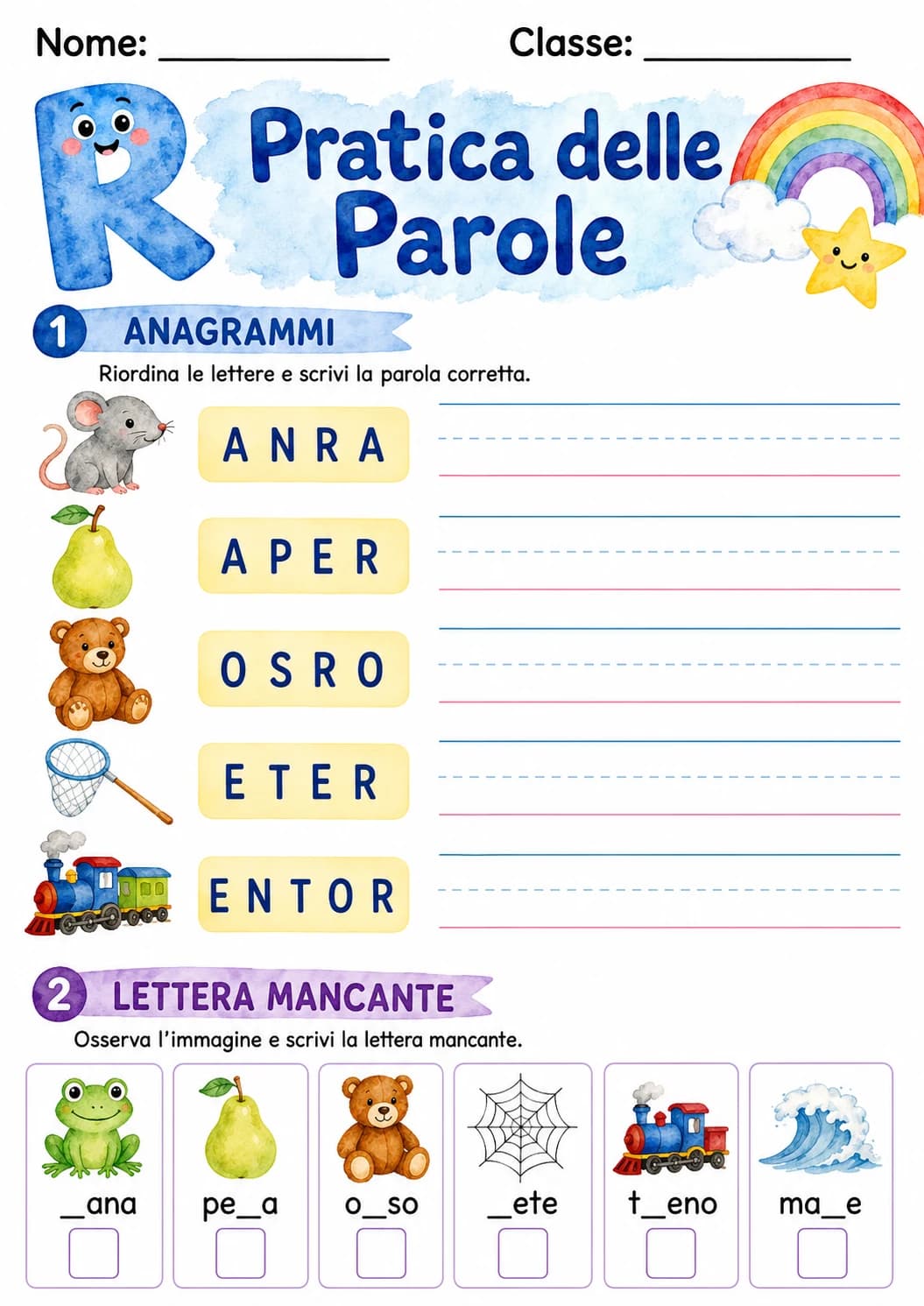 Italian Letter R Phonics Worksheets Pack page 6 printable worksheet preview