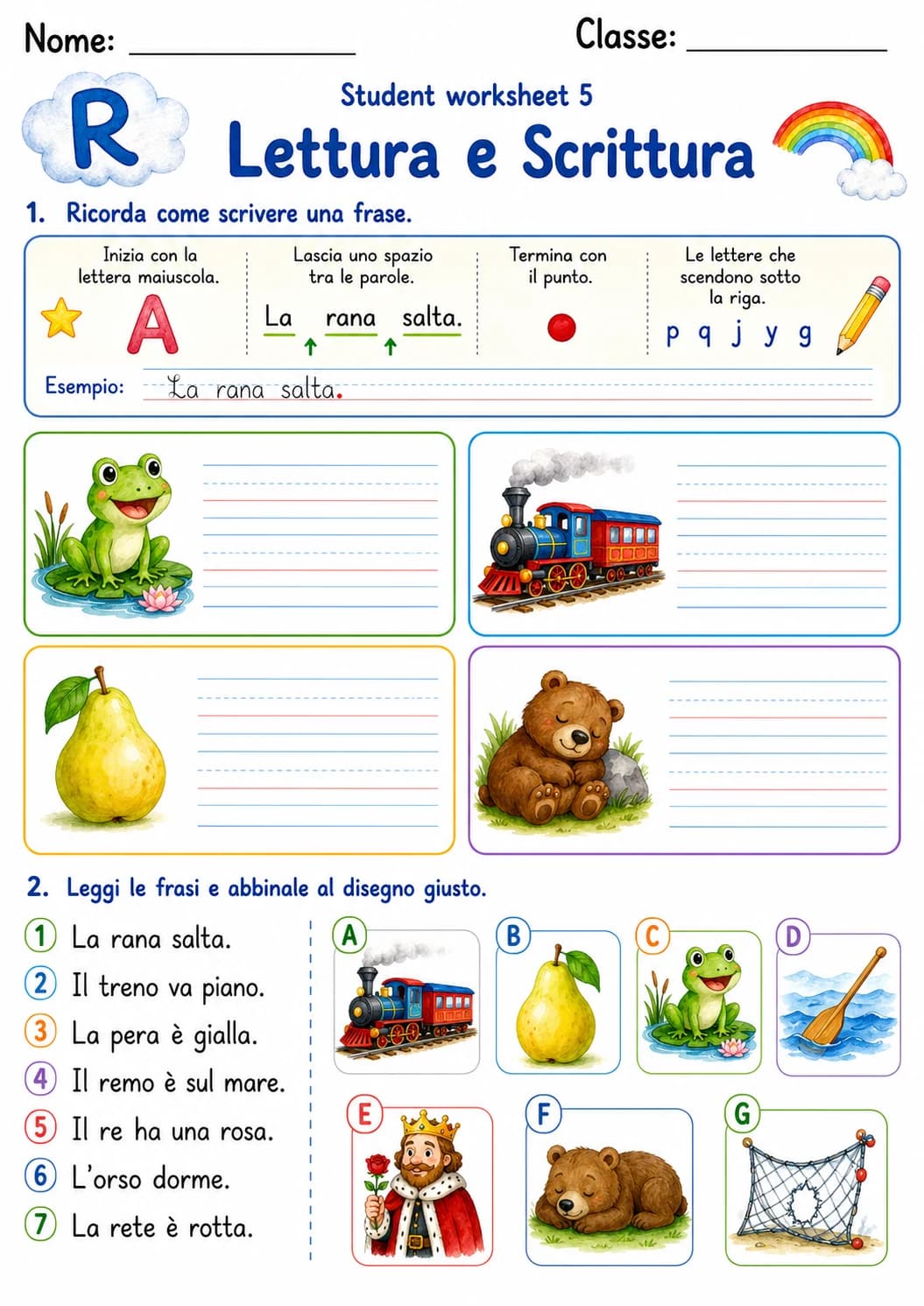 Italian Letter R Phonics Worksheets Pack page 7 printable worksheet preview