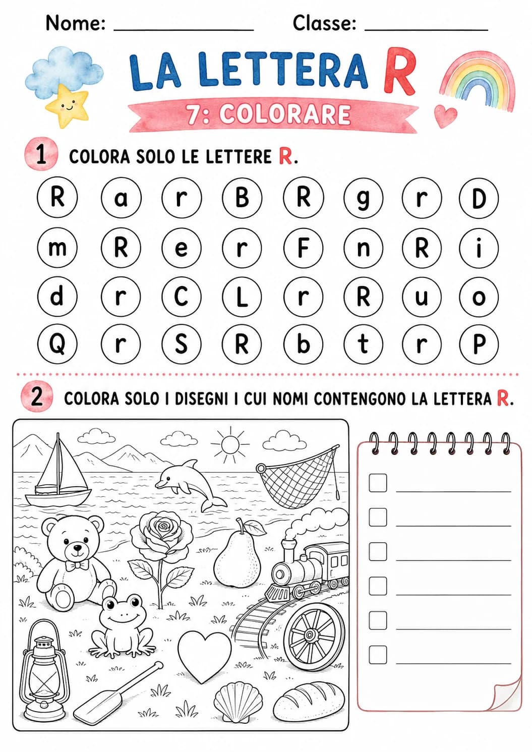 Italian Letter R Phonics Worksheets Pack page 9 printable worksheet preview