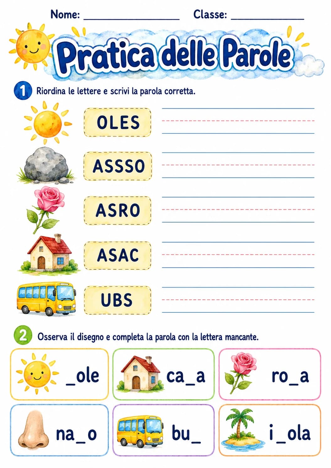Italian Letter S Phonics Worksheets Pack page 6 printable worksheet preview