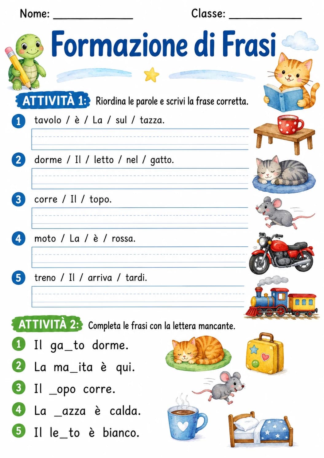 Italian Letter T Phonics Worksheets Pack page 8 printable worksheet preview