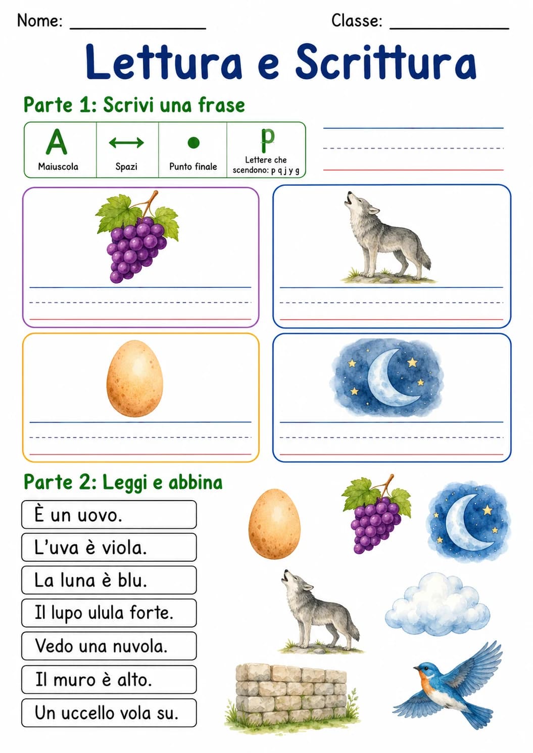 Italian Letter U Phonics Worksheets Pack page 7 printable worksheet preview