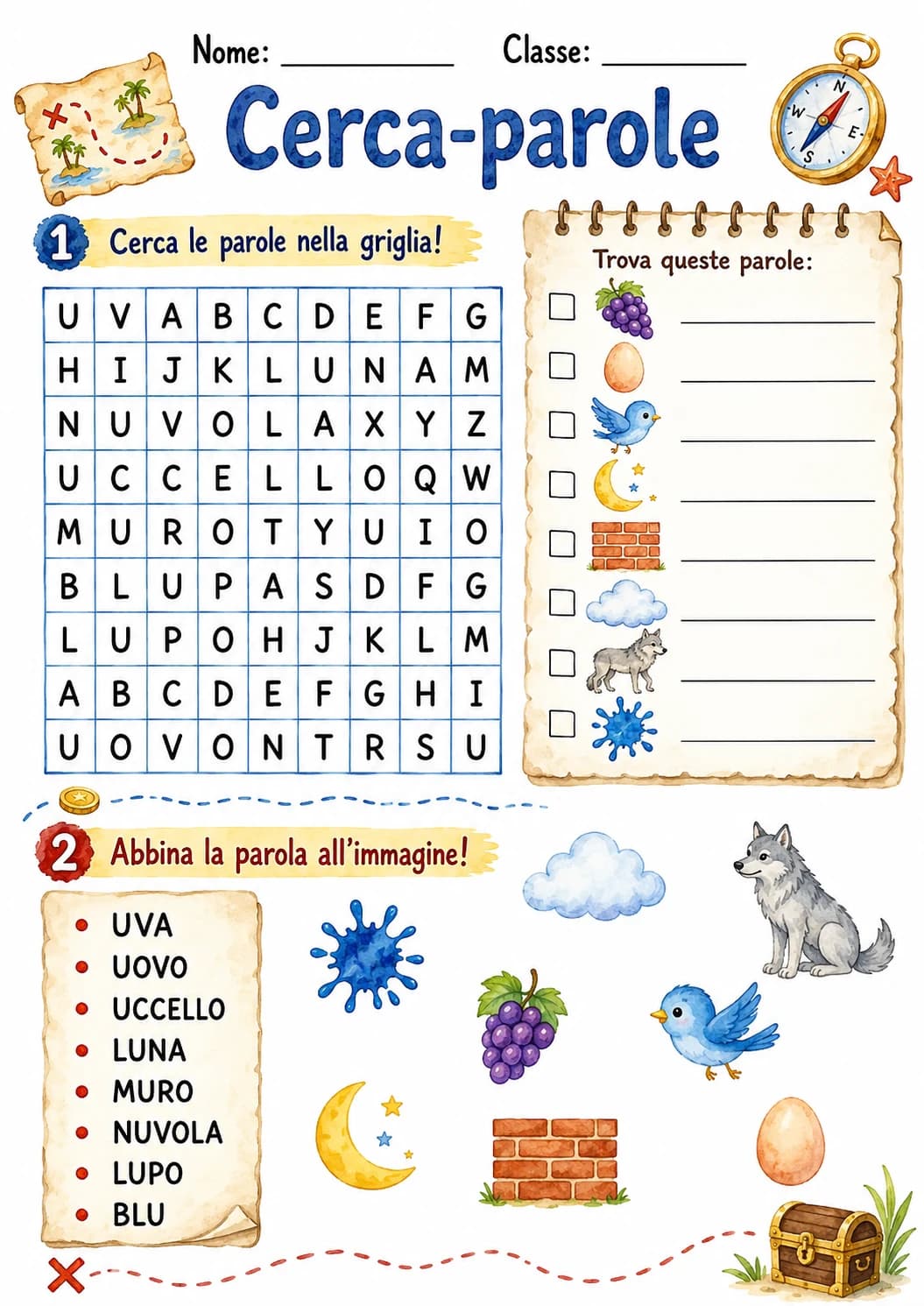 Italian Letter U Phonics Worksheets Pack page 10 printable worksheet preview